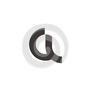 Letter cl simple geometric curves logo vector