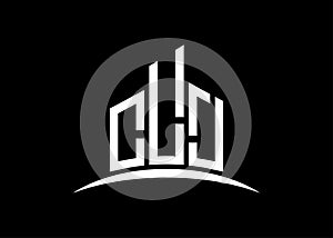 Letter CLJ building vector monogram logo design template. Building Shape CLJ logo.