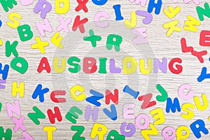 Letter cluster with german word Ausbildung