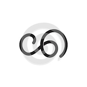 Letter co loop circle ribbon logo vector