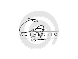 Letter CO Signature Logo Template Vector