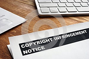 Letter with copyright infringement notice photo