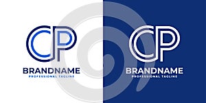 Letter CP Line Monogram Logo, suitable for any business with CP or PC initials