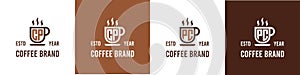 Letter CP and PC Coffee Logo, suitable for any business related to Coffee, Tea, or Other with CP or PC initials