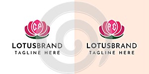 Letter CP and PC Lotus Logo Set, suitable for any business related to lotus flowers with CP or PC initials