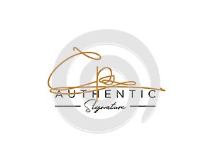 Letter CP Signature Logo Template Vector