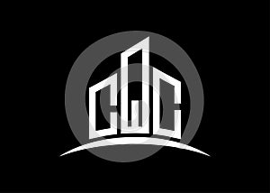 Letter CQC building vector monogram logo design template. Building Shape CQC logo.