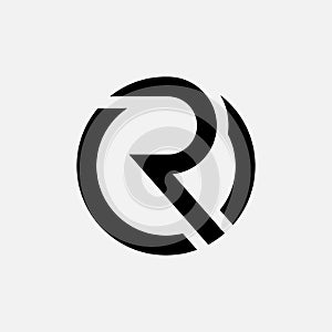 letter Cr or Rc circle shape minimal initial monogram logo