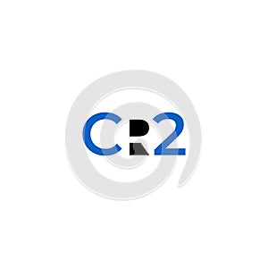 Letter CR2 Negative Space Monogram Logo Design Vector
