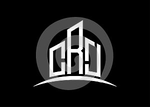 Letter CRJ building vector monogram logo design template. Building Shape CRJ logo.
