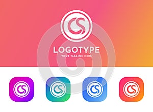 letter cs, os modern app logo or, icon photo