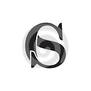 Letter cs simple linked font logo vector