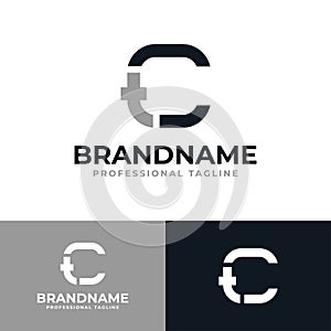 Letter CT or TC Monogram Logo, suitable for any business with CT or TC initials