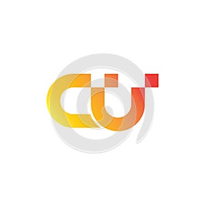 letter cu dot pixel geometric gradient logo vector