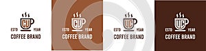 Letter CU and UC Coffee Logo, suitable for any business related to Coffee, Tea, or Other with CU or UC initials