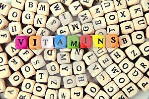 The letter cubes concept of vitamin C