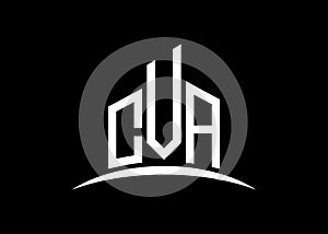 Letter CVA building vector monogram logo design template. Building Shape CVA logo.