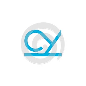 letter cy simple loop geometric line logo vector photo