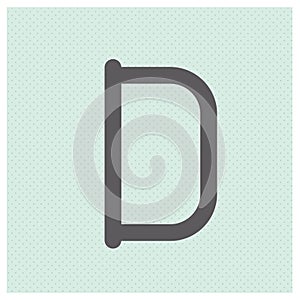 Letter D alphabet vector illustration. Vector illustration decorative design