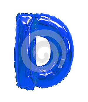 Letter d from a balloon blue