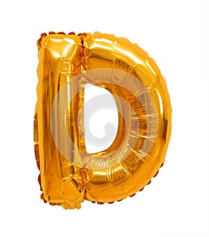 Letter d from a balloon orange