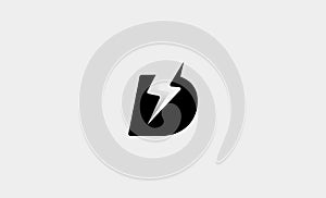 Letter D Bolt Logo Vector Design Icon Illustration