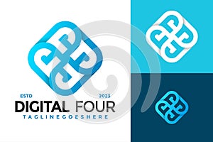 Letter D Digital Technology Business Company Logo design vector symbol icon illustration