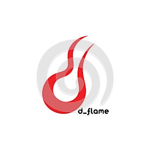 Letter d flame design logo vector