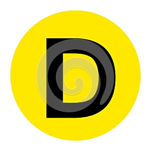 Letter D Floor Marker Symbol, Vector Illustration, Isolate On White Background Label. EPS10