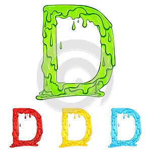 Letter D with flow drops colors