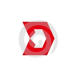 Letter d geometric arrow red logo vector