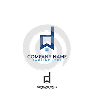 Letter D home logo design