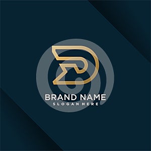 letter D logo design vector with modern creative style concept