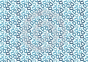 Letter D pattern in different blue colored shades pattern