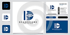 Letter D rocket logo icon vector design template