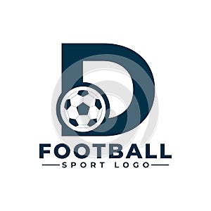 Letter D with Soccer Ball Logo Design. Vector Design Template Elements for Sport Team or Corporate Identity