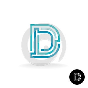 Letter D technical logo.