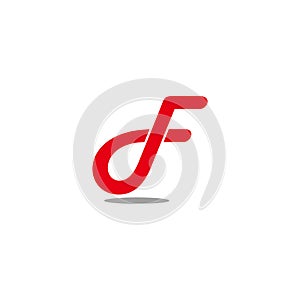 Letter df simple linked curve line logo vector