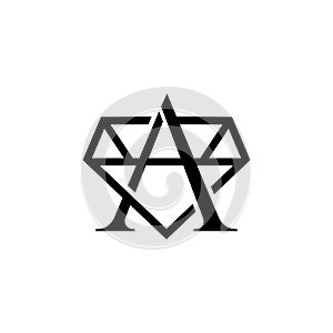 Letter A Diamond Line Logo Design