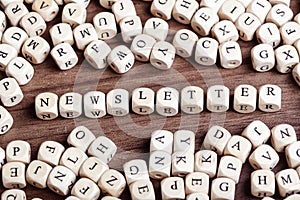 Letter dices word - newsletter