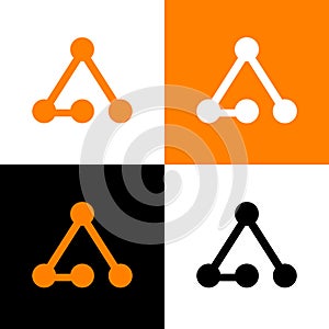 Letter A digital technology logo design template elements - Vector