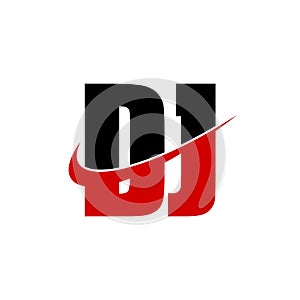 Letter DJ simple monogram logo icon design.