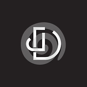letter dl linked linear geometric logo vector