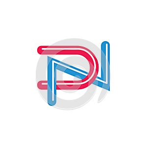 Letter dn stripes linked logo vector