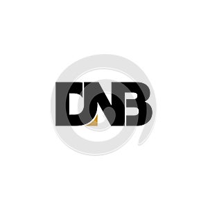 Letter DNB simple monogram logo icon design.