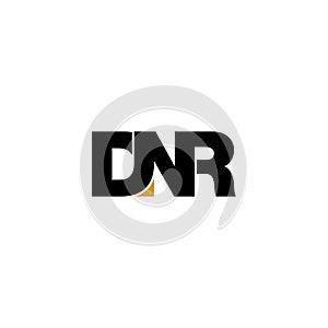 Letter DNR simple monogram logo icon design.