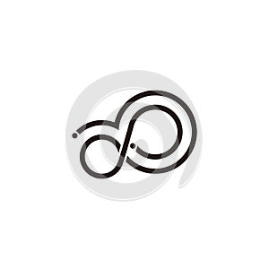 Letter dp abstract loop circle cloud shape logo vector