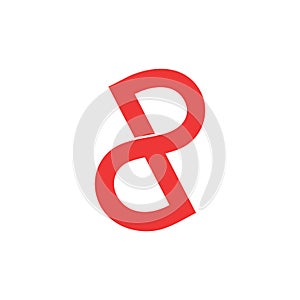 Letter dp simple infinity line logo vector