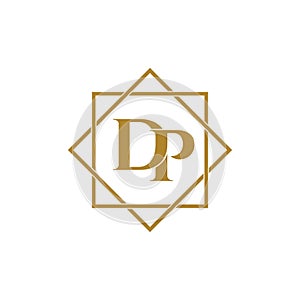 Letter DP simple monogram logo icon design.