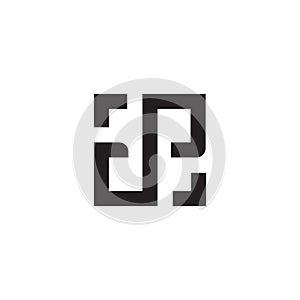 Letter dp square infinity geometric simple logo vector